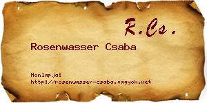 Rosenwasser Csaba névjegykártya